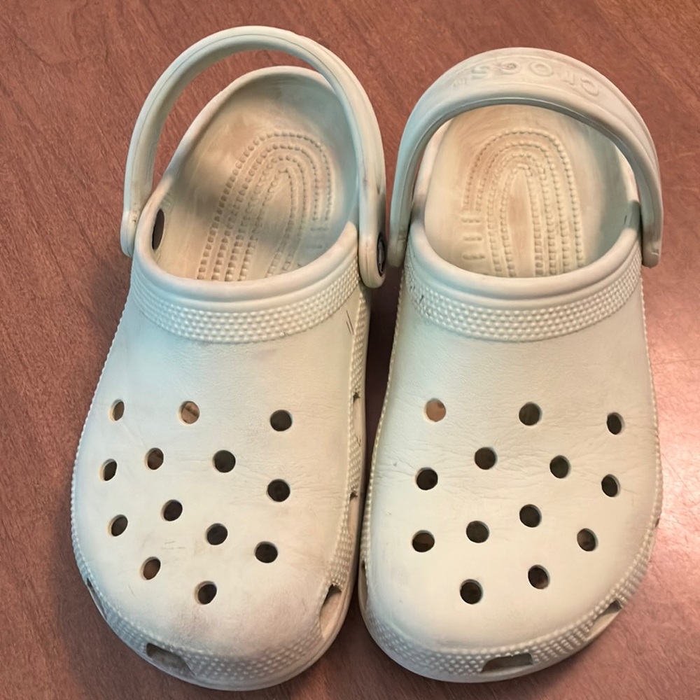 CROCS Cream Sandals & Flip Flops with Perforated Design
